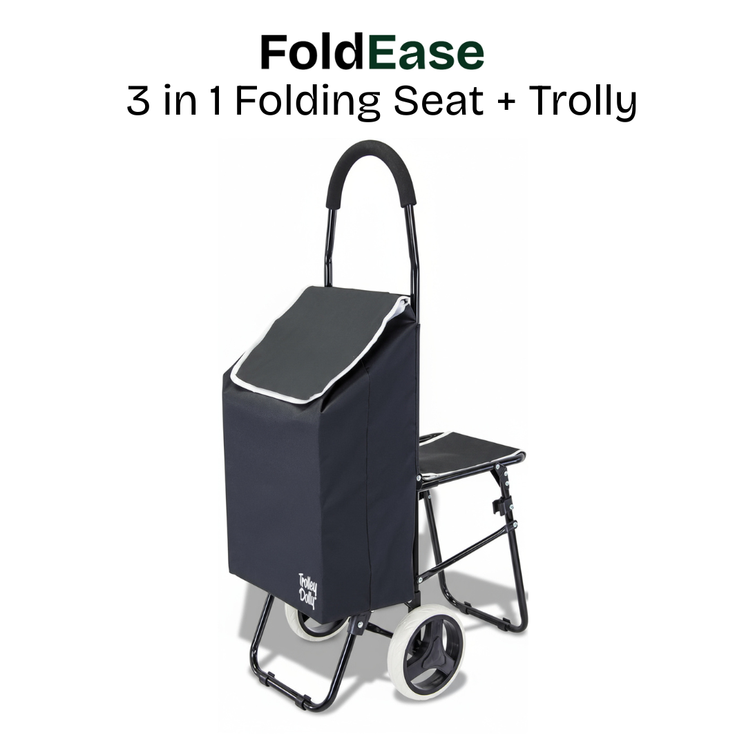 FoldEase - 3-in-1 Foldable Cart with Seat